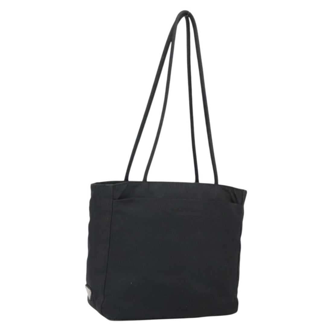 Prada Black Silver Nylon Women Tote Italy 25cm: Prada Black Silver Nylon Women Tote Italy 25cm This PRADA tote bag is crafted from black nylon with silver-tone accents, offering a stylish and practical accessory for everyday use. Designed for women