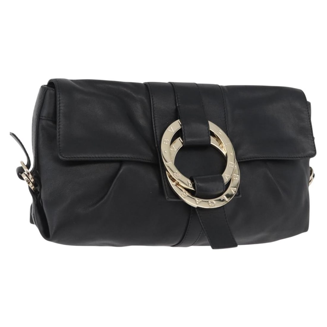 Black Gold Leather BVLGARI Clutch Bag Italy: Black Gold Leather BVLGARI Clutch Bag Italy This BVLGARI clutch bag is crafted from black and gold leather and made in Italy. Designed for women, it features an elegant exterior with gold-tone accents
