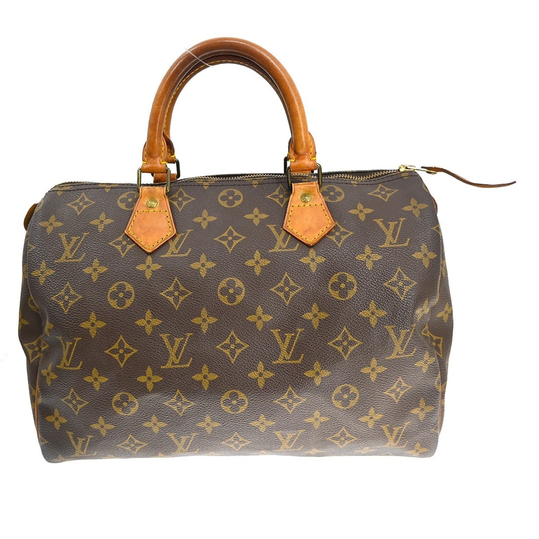 Louis Vuitton Speedy 30 Monogram Canvas Top Handle Bag: Louis Vuitton Speedy 30 Monogram Canvas Top Handle Bag This is a Louis Vuitton Speedy 30 handbag crafted from signature monogram canvas with beige leather double handles and brown canvas lining. The s