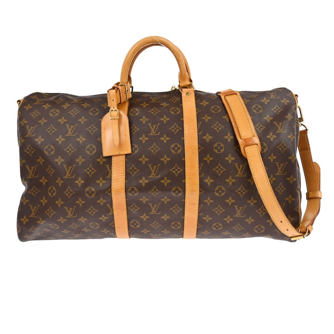 Louis Vuitton Keepall Bandouliere Monogram Canvas Travel Bag: Louis Vuitton Keepall Bandouliere Monogram Canvas Travel Bag This Louis Vuitton Keepall Bandouliere Bag features the iconic Monogram canvas in a classic brown color. Designed for unisex use, it offers