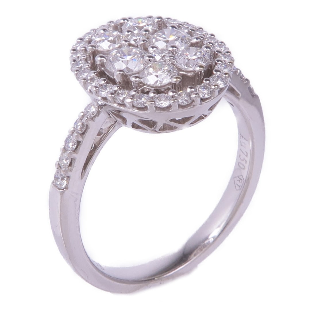 JEWELRY 18K White Gold Diamond Ring Size 6.25: JEWELRY 18K White Gold Diamond Ring Size 6.25 This exquisite diamond ring is crafted from 18K white gold, showcasing a brilliant clear diamond at its center. With a size of US 6.25, this ring is perfe