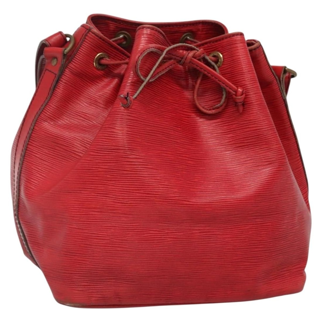 LOUIS VUITTON Red Epi Petit Noe Shoulder Bag M44107 Auth: LOUIS VUITTON Red Epi Petit Noe Shoulder Bag M44107 Auth This authentic LOUIS VUITTON Petit Noe Shoulder Bag showcases a striking red Epi leather exterior, a classic design perfect for any occasion. W