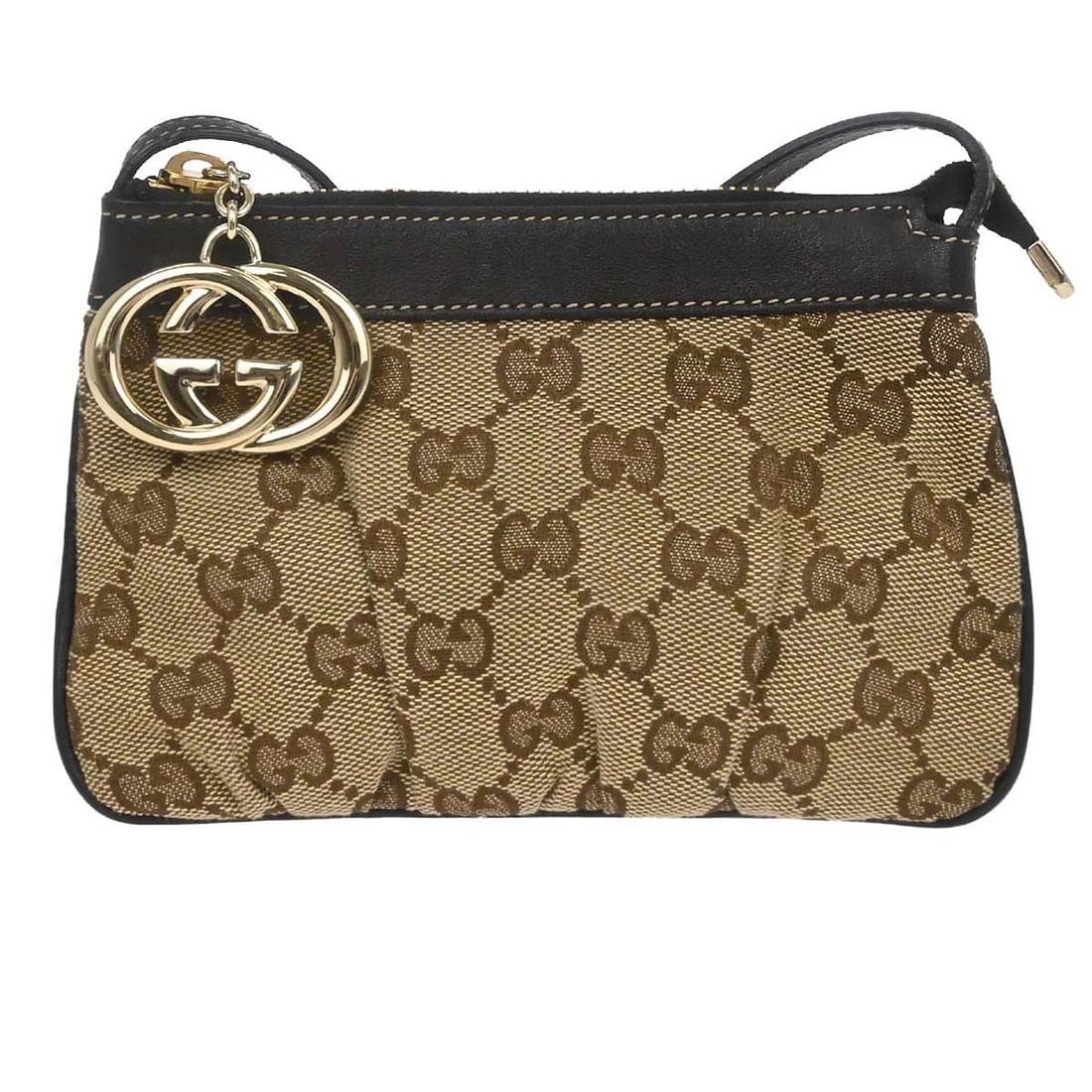 Gucci GG Mini Canvas Leather Shoulder Bag Brown (1 of 18)
