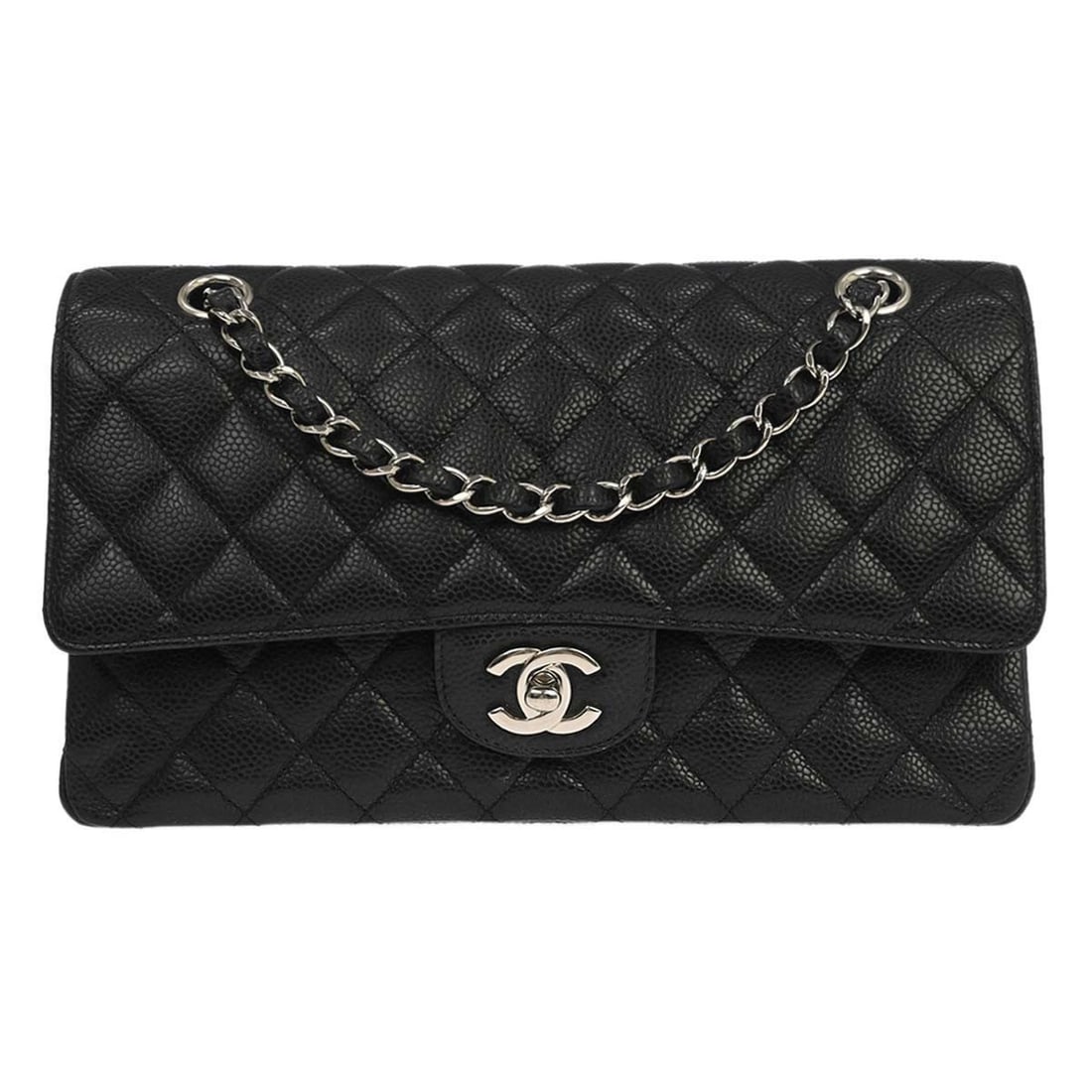 Chanel Classic Double Flap Black Calfskin Shoulder Bag Medium (1 of 16)