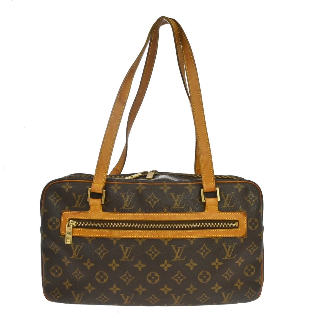 Louis Vuitton Monogram Cite GM Brown Shoulder Bag: Louis Vuitton Monogram Cite GM Brown Shoulder Bag This Louis Vuitton Cite GM shoulder bag features the iconic Monogram canvas leather exterior in brown, complemented by double handles and a zip closur