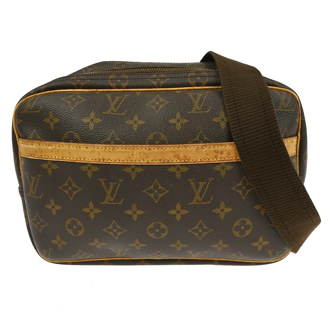 Louis Vuitton Reporter PM Monogram Canvas Crossbody Bag M45254: Louis Vuitton Reporter PM Monogram Canvas Crossbody Bag M45254 This Louis Vuitton Reporter PM shoulder bag features the iconic monogram canvas leather exterior in brown and is designed with a zip clos