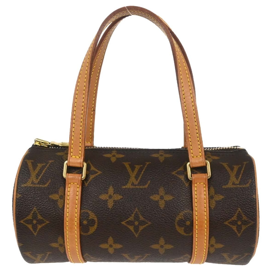 Louis Vuitton Papillon 19 Monogram Canvas Mini Bag: Louis Vuitton Papillon 19 Monogram Canvas Mini Bag This is a vintage Louis Vuitton Papillon 19 handbag crafted from the brand's signature monogram canvas with brown leather double handles. The mini-si