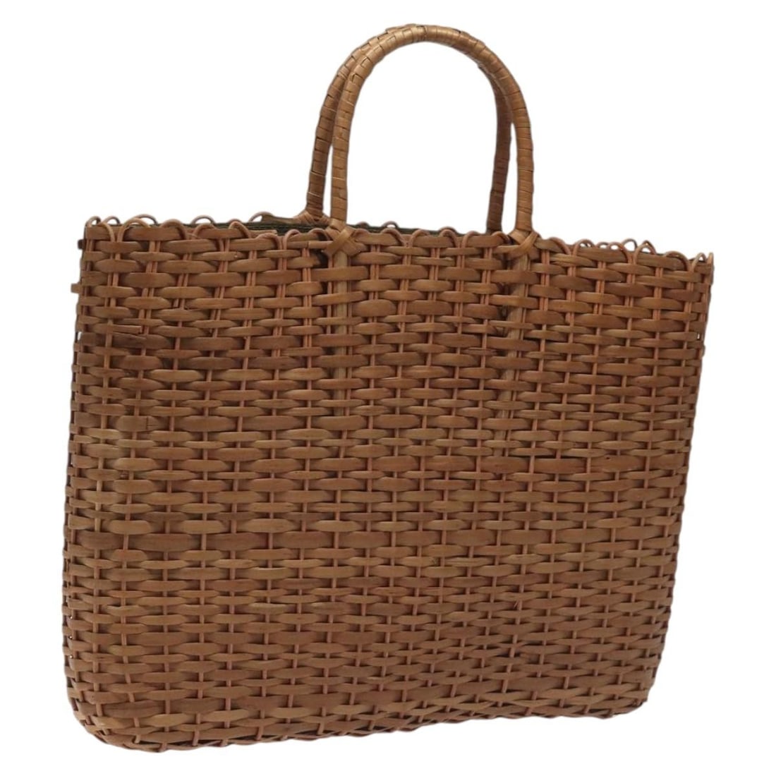 FENDI Brown Raffia Wood Tote Bag Italy 14.2 x 11.4 x 2.4 inch: FENDI Brown Raffia Wood Tote Bag Italy 14.2 x 11.4 x 2.4 inch This FENDI hand bag is crafted from wood in a brown color and features a structured silhouette. It measures approximately 14.2 inches in l