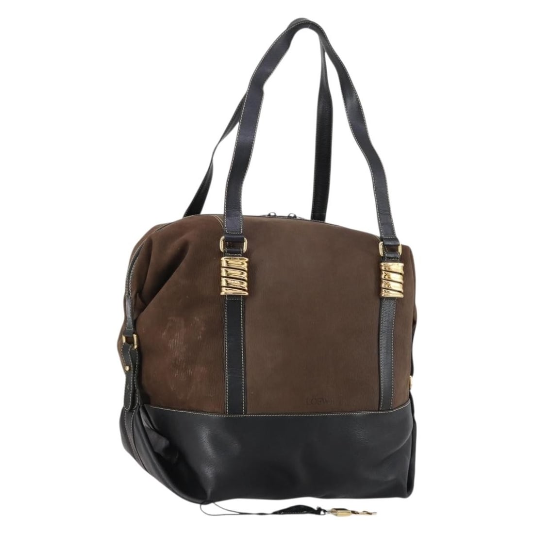 LOEWE Velazquez Boston Bag Leather Brown Gold Authentic Spain: LOEWE Velazquez Boston Bag Leather Brown Gold Authentic Spain This LOEWE Velazquez Boston Bag showcases exquisite craftsmanship, expertly made in Spain. Crafted from high-quality leather, it features 