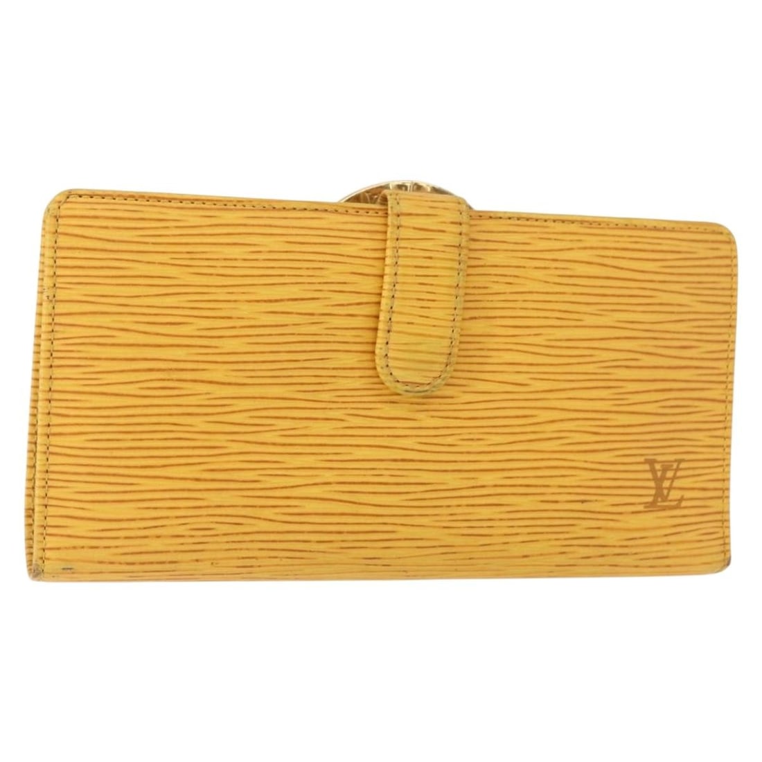 LOUIS VUITTON Epi Leather Yellow Continental Wallet M63259 Auth: LOUIS VUITTON Epi Leather Yellow Continental Wallet M63259 Auth This elegant Louis Vuitton Epi Continental Viennois Long Wallet is crafted from luxurious Epi leather in a vibrant yellow hue. Designed 