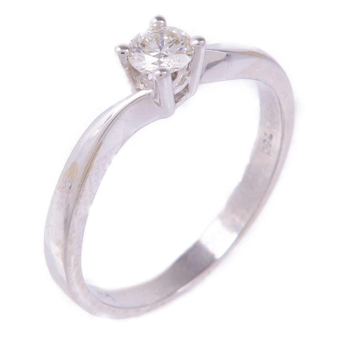 JEWELRY 18K White Gold Diamond Ring Size 6.5: JEWELRY 18K White Gold Diamond Ring Size 6.5 This exquisite diamond ring is crafted from 18K white gold, showcasing a stunning clear diamond at its center. Designed in a classic ring style, it feature