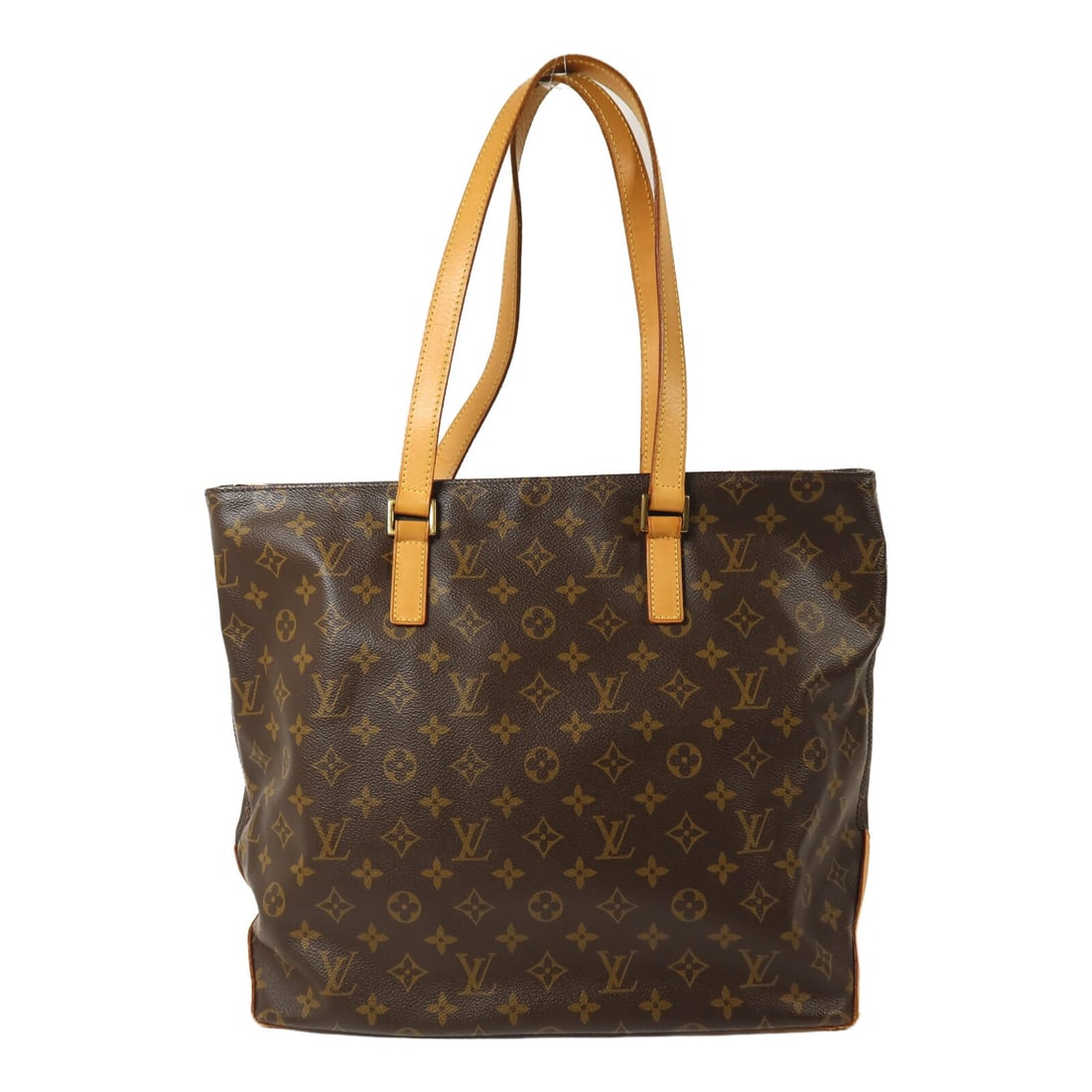 Louis Vuitton Monogram Brown Cabas Mezzo GHW Shoulder Tote M51151: Louis Vuitton Monogram Brown Cabas Mezzo GHW Shoulder Tote M51151 This Louis Vuitton Cabas Mezzo shoulder bag features the iconic brown monogram PVC coated canvas with gold-tone hardware. Designed for