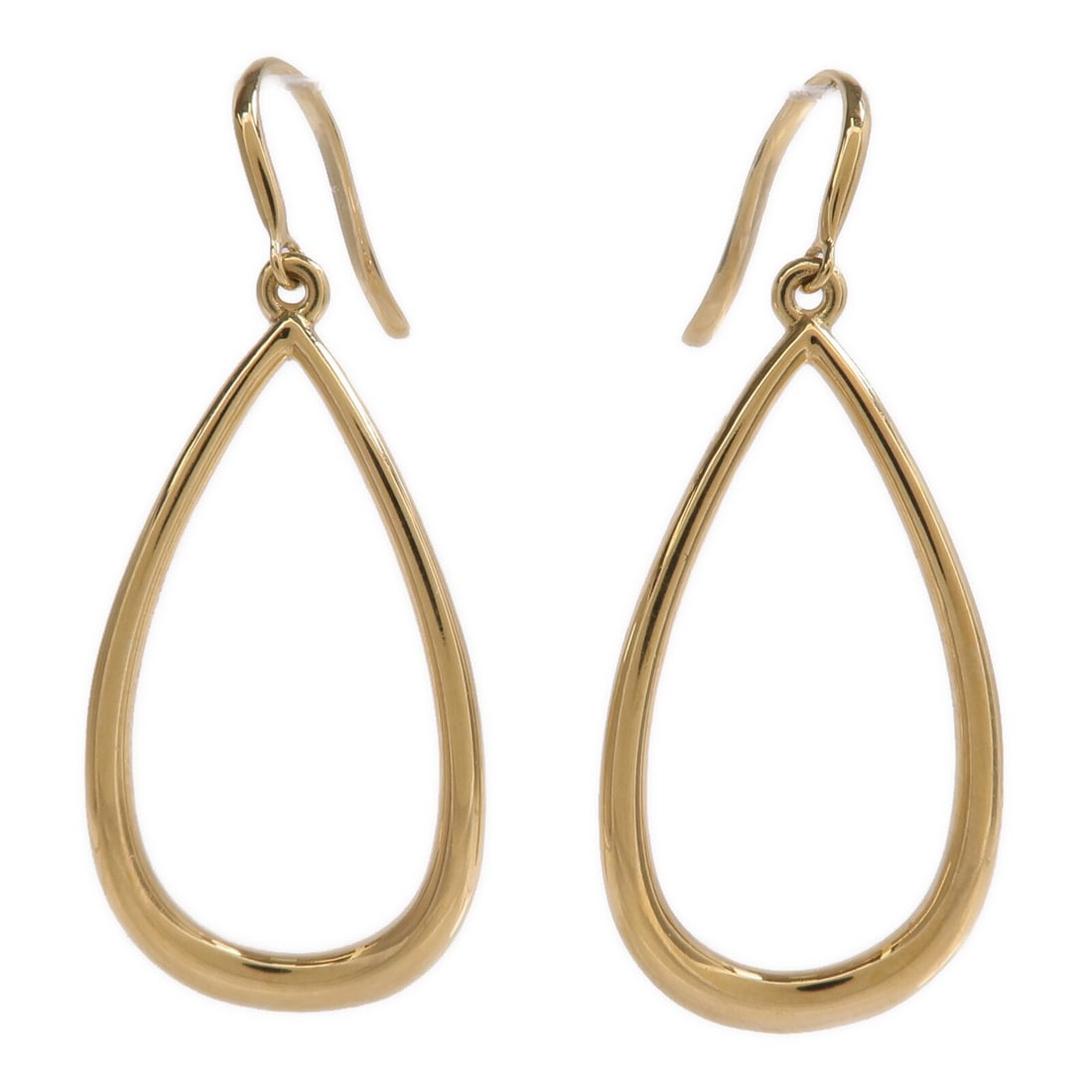 Tiffany Co 18K Yellow Gold Open Teardrop Pierced Earrings (1 of 6)