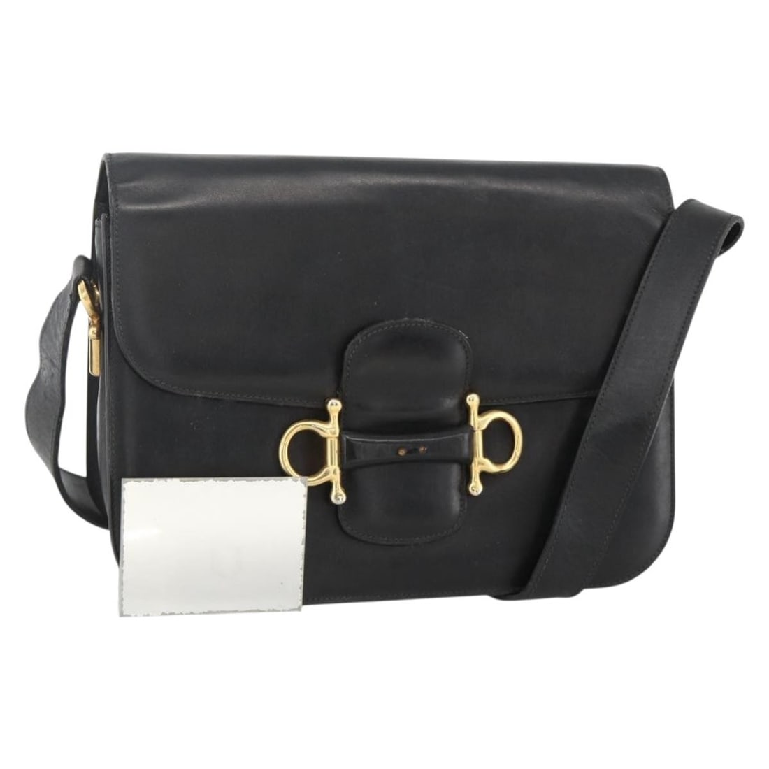 Black Leather CELINE Shoulder Bag Italy Gold Tone: Black Leather CELINE Shoulder Bag Italy Gold Tone This CELINE shoulder bag features a classic black leather exterior with gold-tone accents. Designed for women, it offers a structured silhouette and i