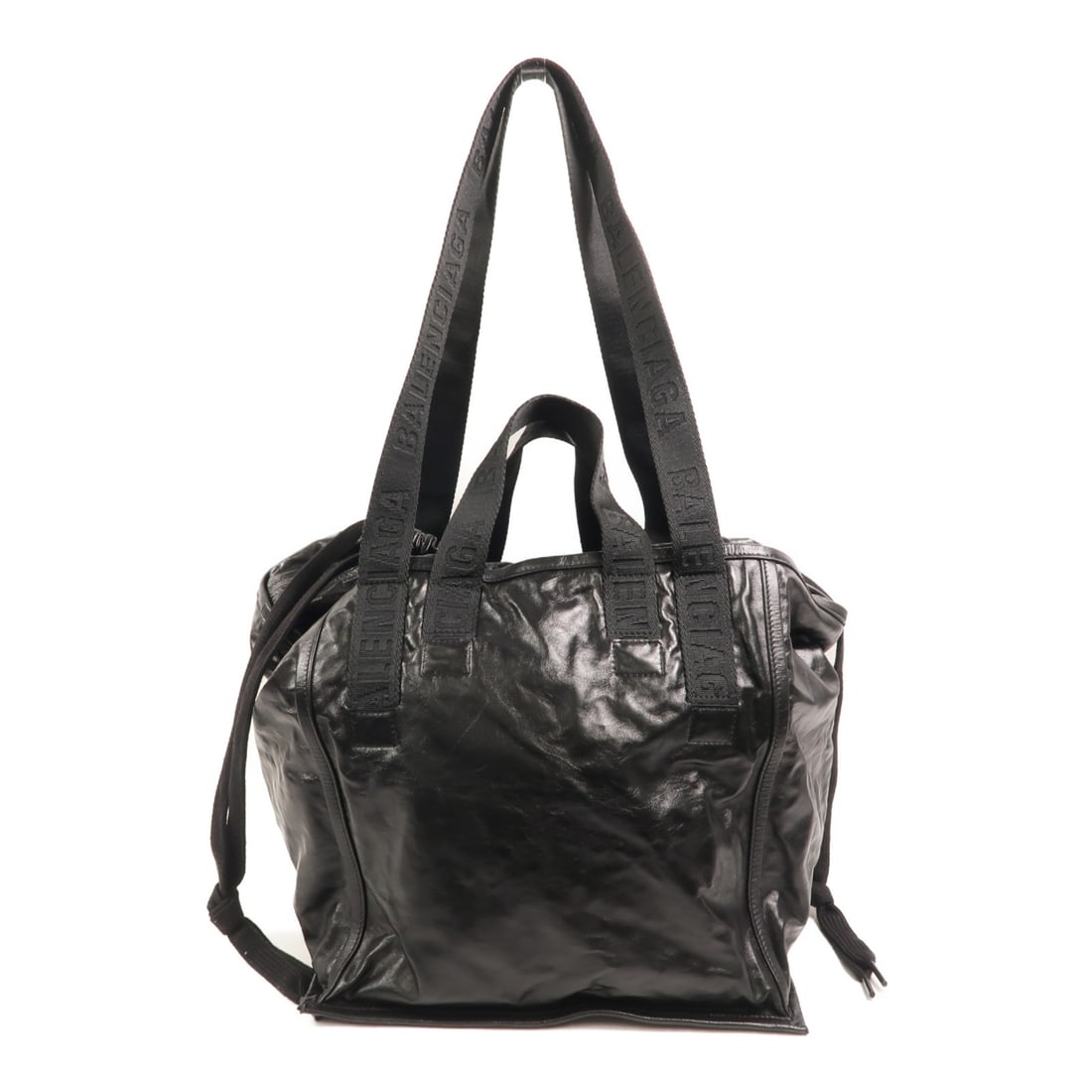 Balenciaga Black Calfskin 2 Way Shoulder Tote Bag 787941: Balenciaga Black Calfskin 2 Way Shoulder Tote Bag 787941 This Balenciaga 2-way shoulder tote bag is crafted from black calfskin leather, offering a versatile design that can be worn as both a shoulder