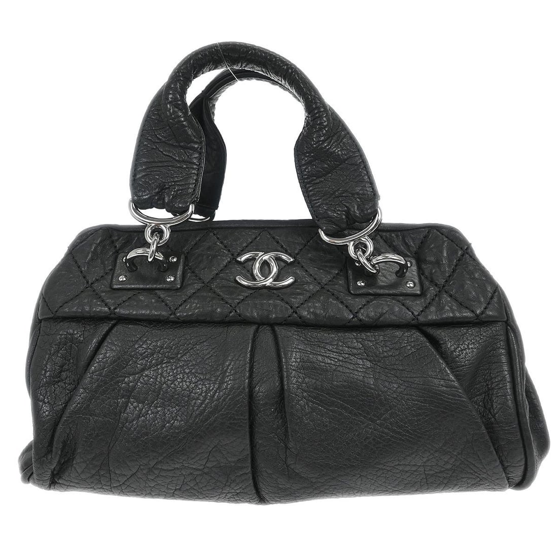 Medium Black Leather Handbag Double Handles by Chanel (1 of 10)