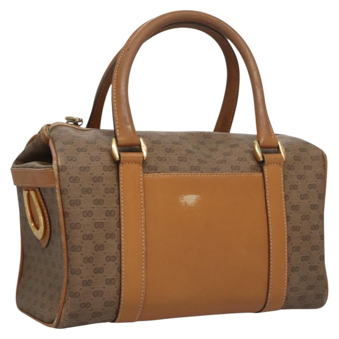 Gucci Micro GG Supreme brown gold PVC handbag 000 084 0158: Gucci Micro GG Supreme brown gold PVC handbag 000 084 0158 This GUCCI Micro GG Supreme handbag is crafted from PVC leather and micro small GG canvas in a brown and gold color combination. Made in Ital