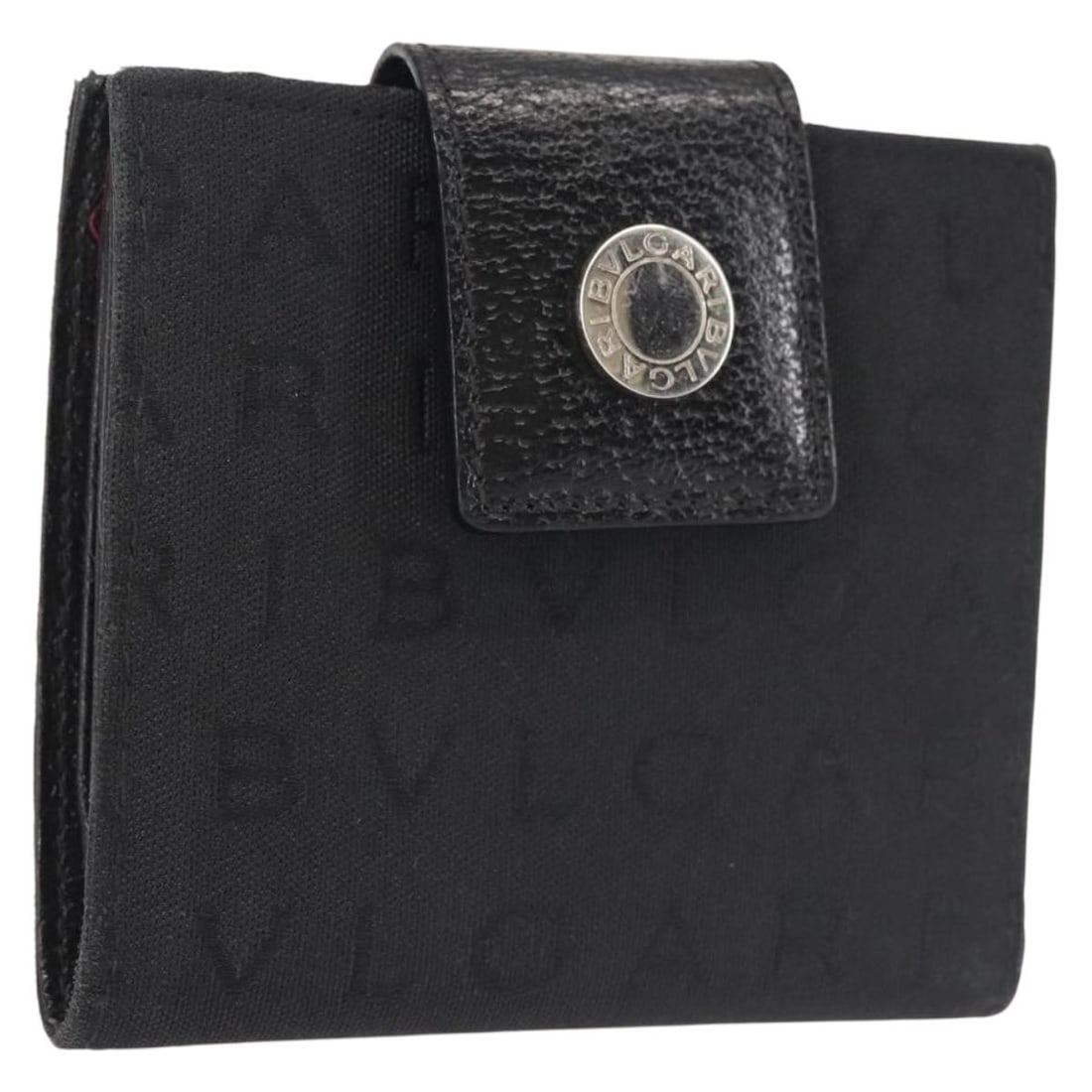 BVLGARI Logo Mania Black Canvas Bifold Wallet Auth Italy: BVLGARI Logo Mania Black Canvas Bifold Wallet Auth Italy Introducing the BVLGARI Logo Mania Bifold Wallet, a sophisticated accessory crafted from durable black canvas. This wallet showcases a classic 