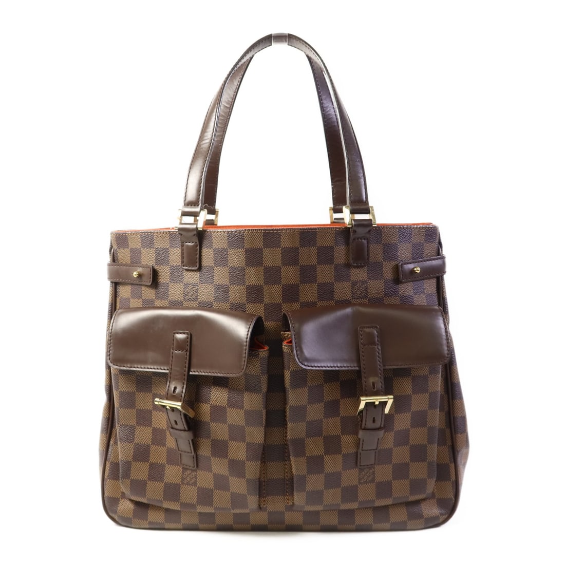 Louis Vuitton Uzes Damier Brown Tote Bag GHW N51128: Louis Vuitton Uzes Damier Brown Tote Bag GHW N51128 This Louis Vuitton Uzes tote bag features the signature Damier brown PVC coated canvas and is complemented by gold-tone hardware. Designed for every