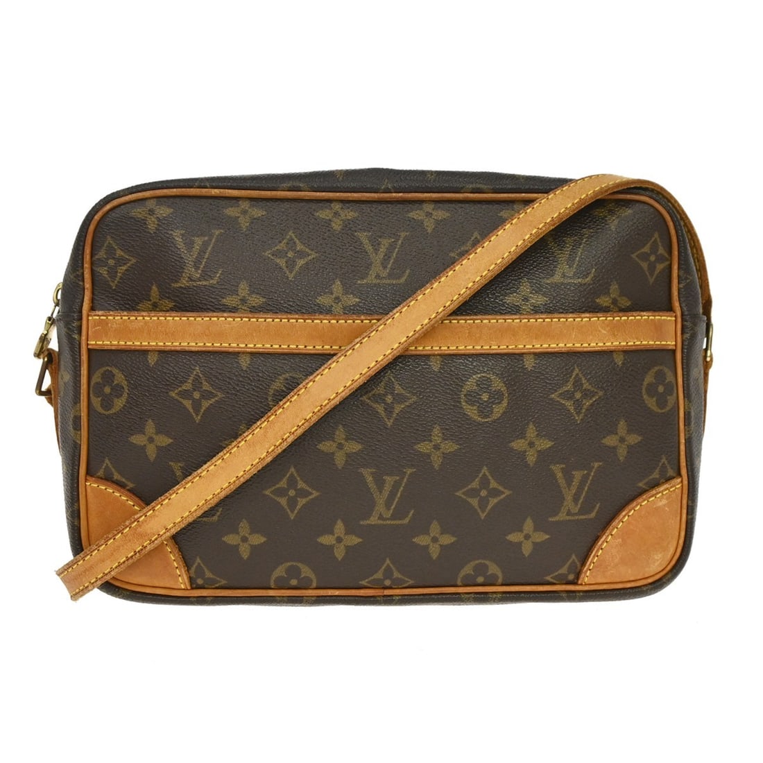 Louis Vuitton Trocadero Monogram Canvas Handbag: Louis Vuitton Trocadero Monogram Canvas Handbag This Louis Vuitton Trocadero handbag features the iconic monogram canvas in brown, designed for unisex use. The bag shows visible signs of wear, includi