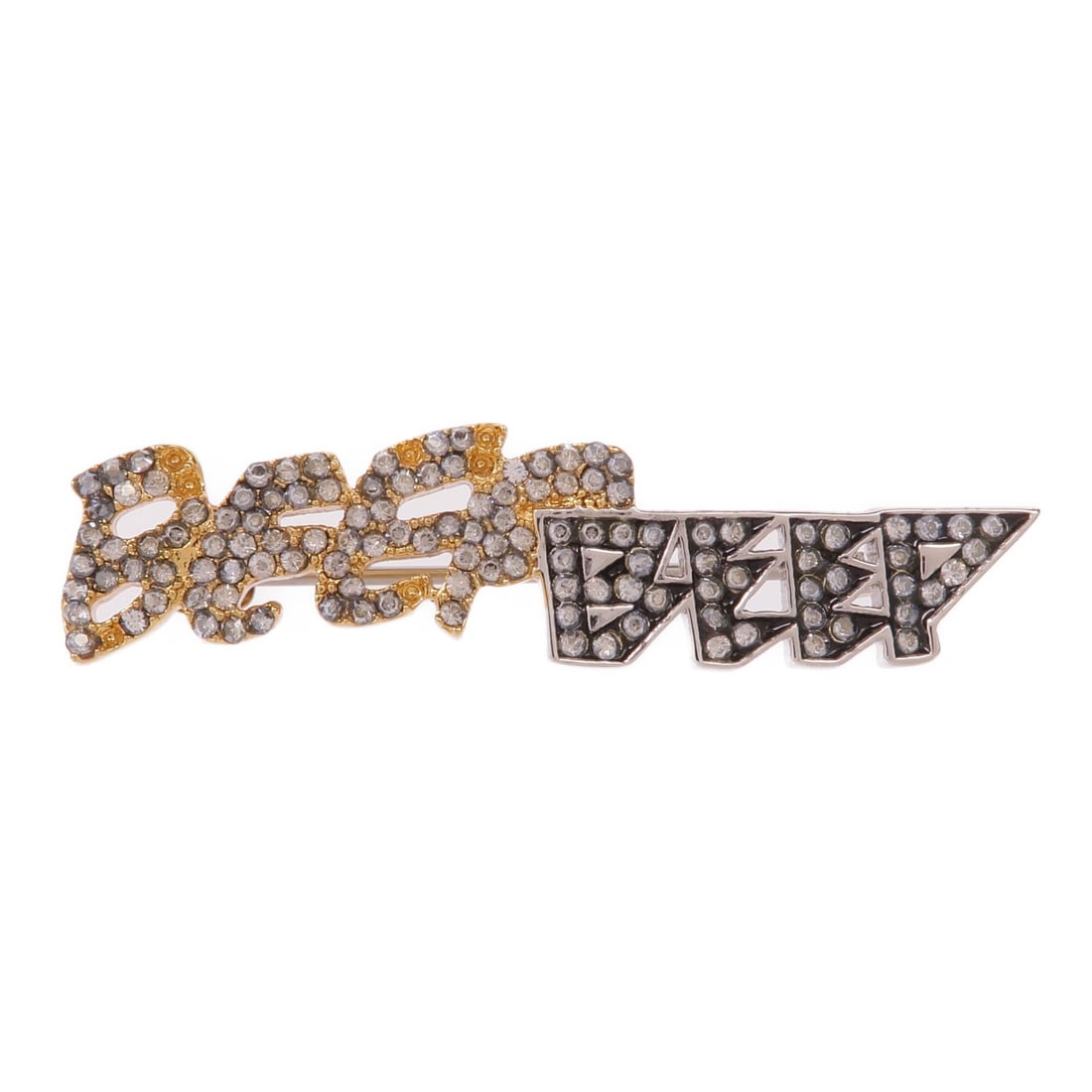 CELINE gold metal brooch: CELINE gold metal brooch This exquisite brooch from CELINE is a perfect accessory to elevate your style. Crafted from high-quality materials, it features a stunning gold color that adds a touch of ele