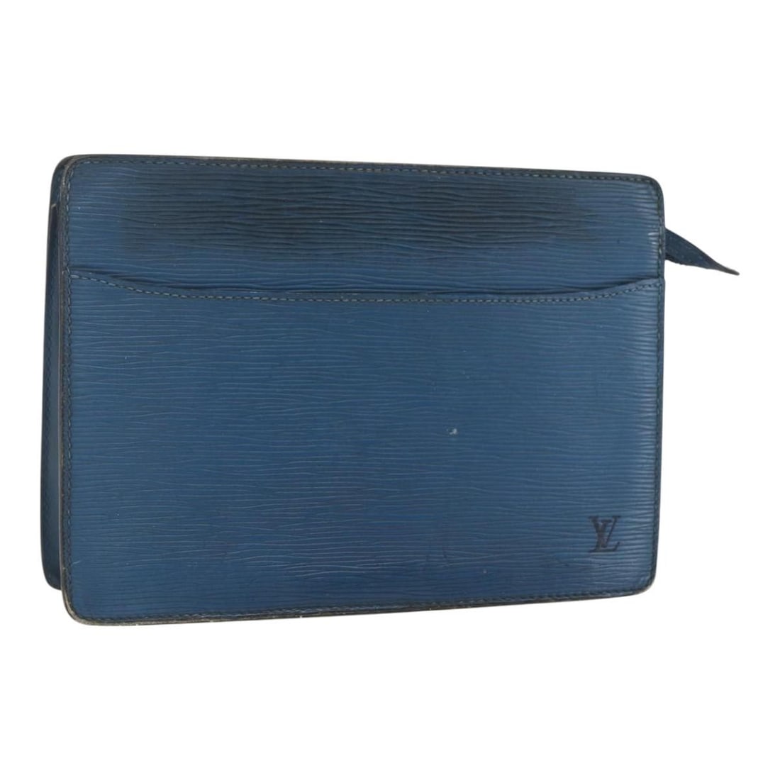 Blue Epi Leather Pochette Homme Clutch by Louis Vuitton M52522: Blue Epi Leather Pochette Homme Clutch by Louis Vuitton M52522 This Louis Vuitton Epi Pochette Homme clutch bag features a blue Epi leather exterior and is designed for versatile use. The bag shows si