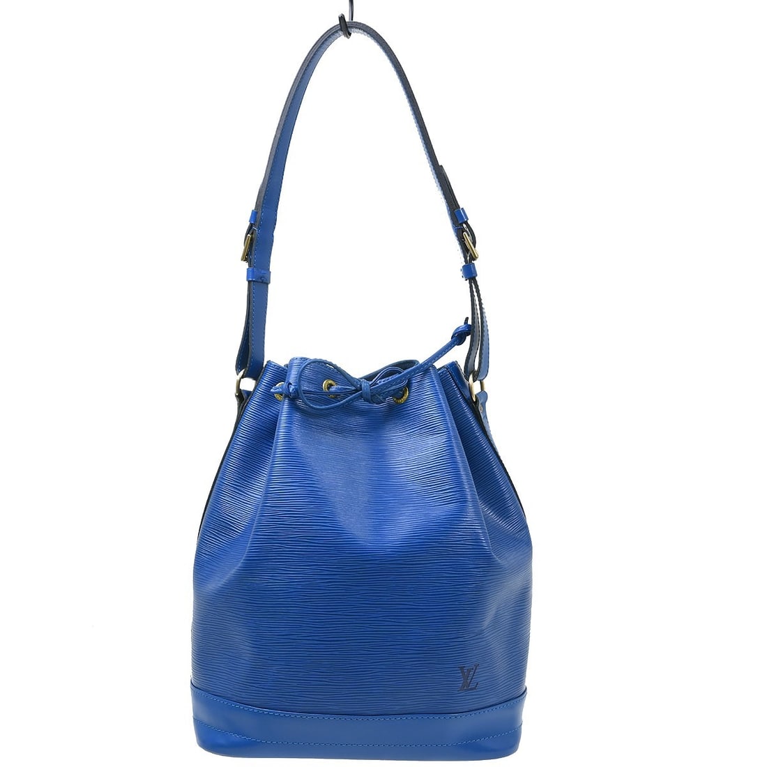 Louis Vuitton Noe Blue Epi Leather Shoulder Bag: Louis Vuitton Noe Blue Epi Leather Shoulder Bag This Louis Vuitton Noe shoulder bag features the signature blue Epi leather exterior and a black Alcantara lining. Designed with a drawstring closure an