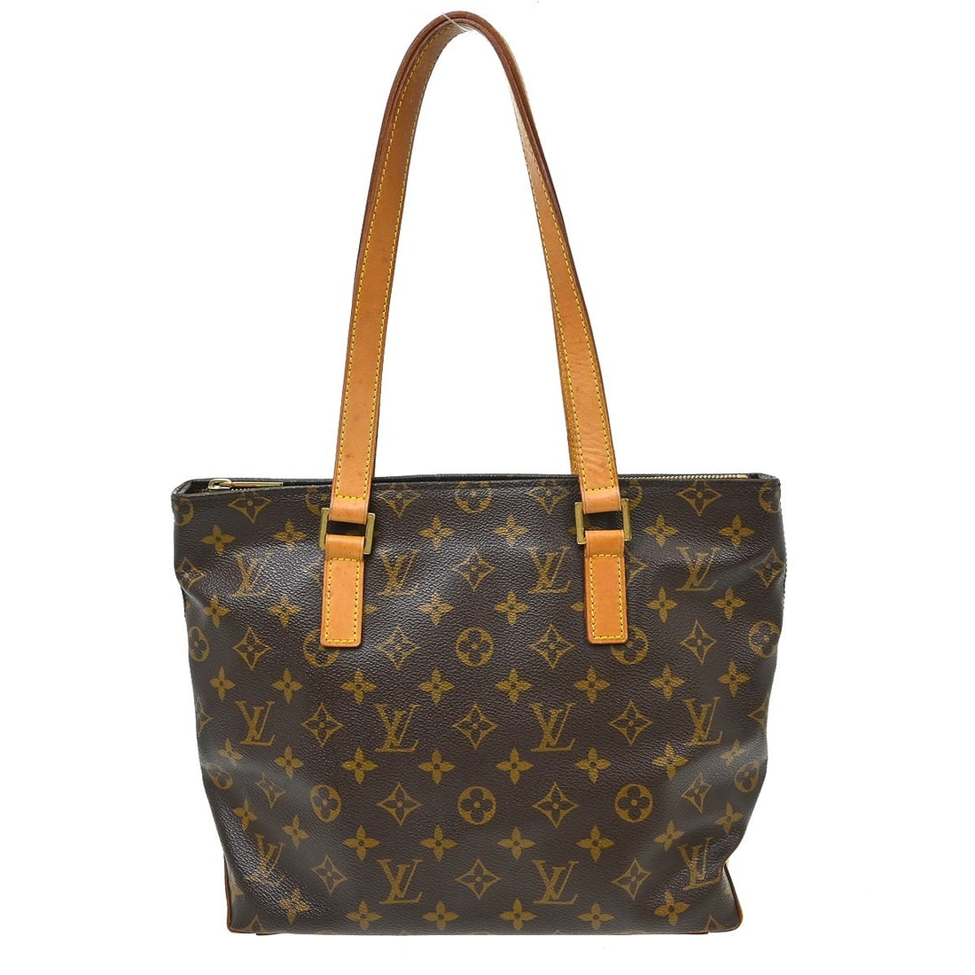 Louis Vuitton Monogram Canvas Cabas Piano Tote Bag: Louis Vuitton Monogram Canvas Cabas Piano Tote Bag This Louis Vuitton Cabas Piano tote bag features the iconic monogram canvas leather exterior with beige double handles and zip closure. The medium-si