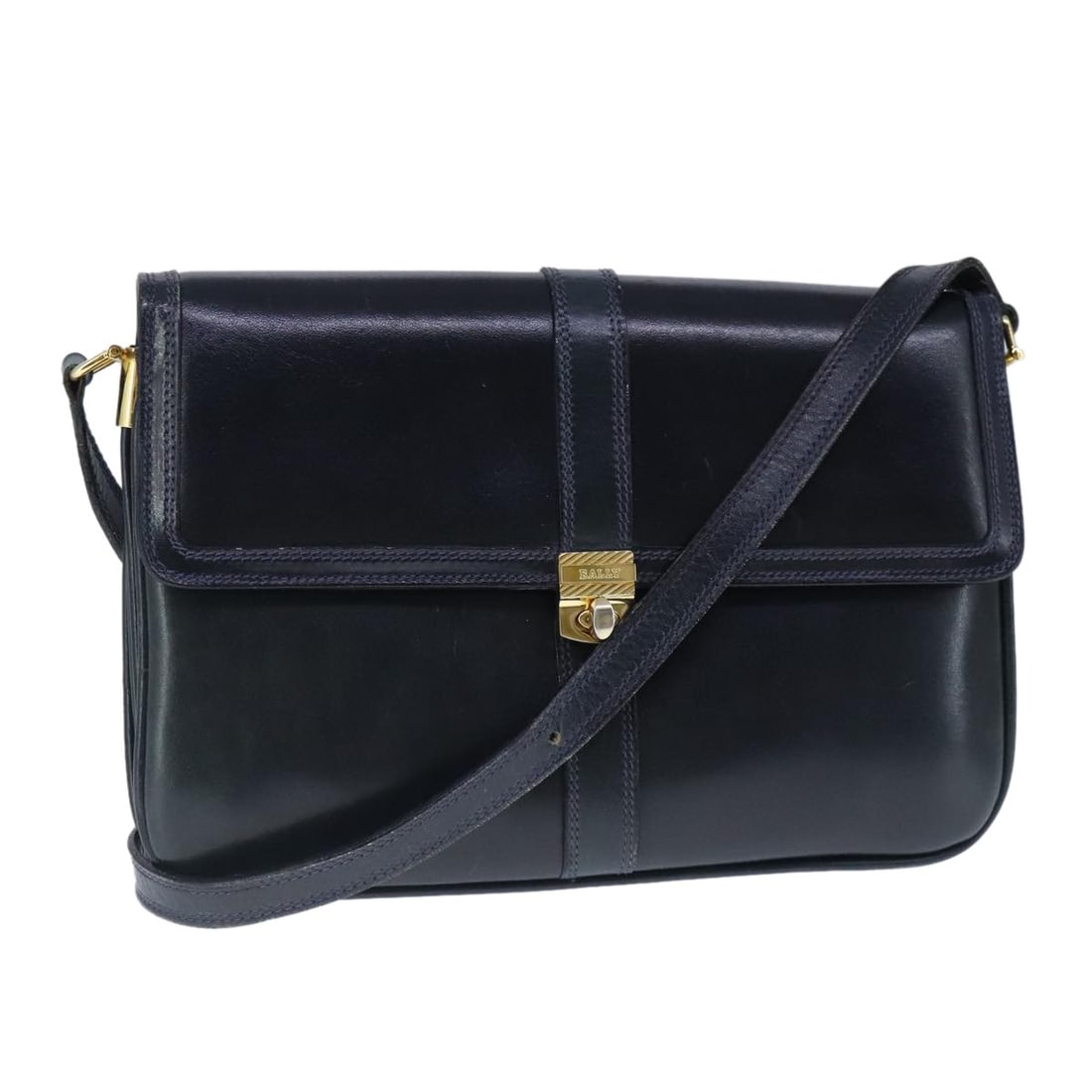 Bally Vintage Black Leather Shoulder Bag: Bally Vintage Black Leather Shoulder Bag This Bally vintage shoulder bag is crafted from black leather and features a classic design with a shoulder strap. Made in Italy, the bag shows signs of wear, 