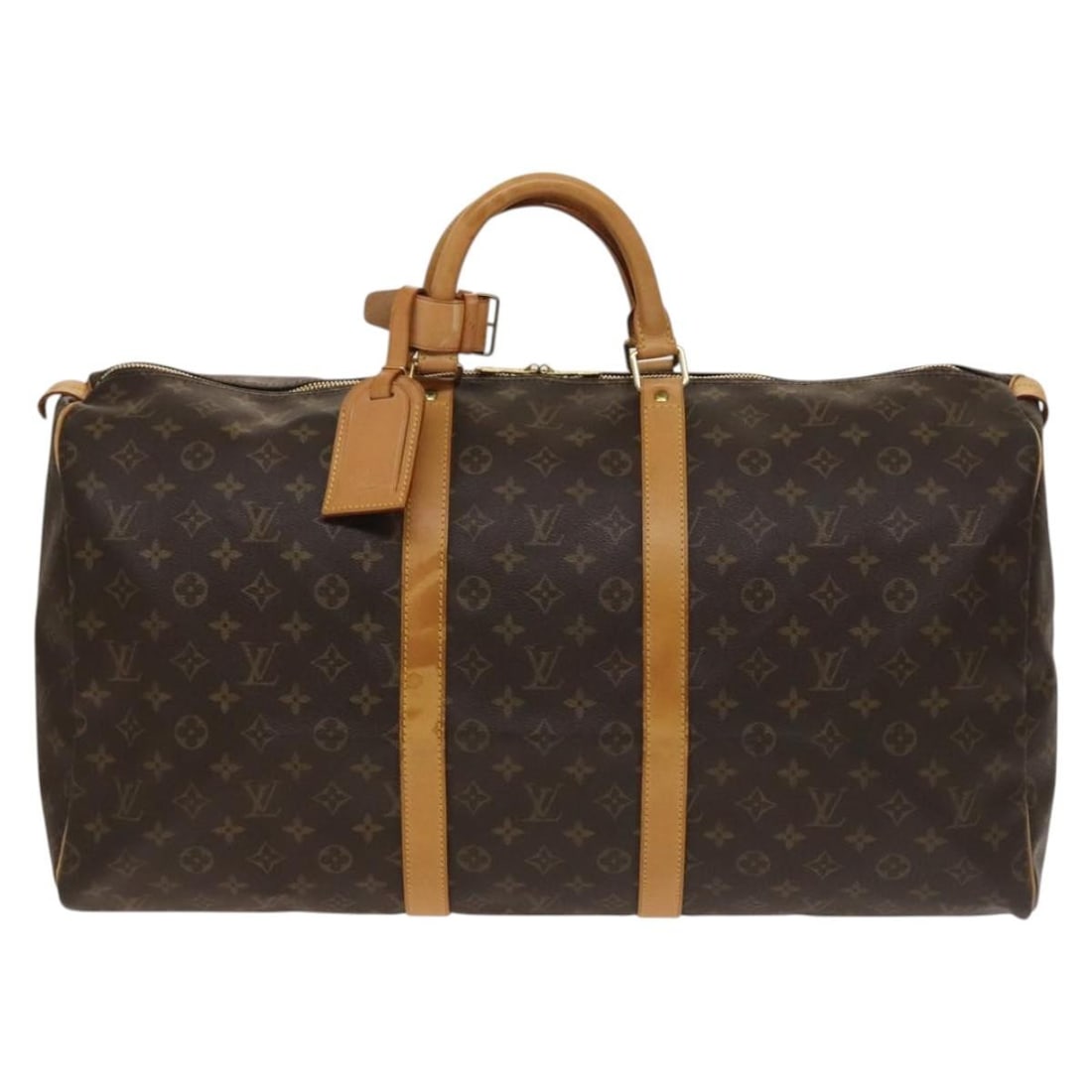 Louis Vuitton Monogram Canvas Keepall 55cm Travel Bag: Louis Vuitton Monogram Canvas Keepall 55cm Travel Bag This Louis Vuitton Keepall Bag features the iconic Monogram canvas in brown and is designed for unisex use. The bag is crafted in France and offer