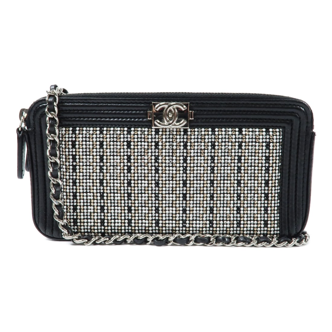 Chanel Boy Double Zip Black Calfskin Chain Shoulder Bag A84069 (1 of 17)