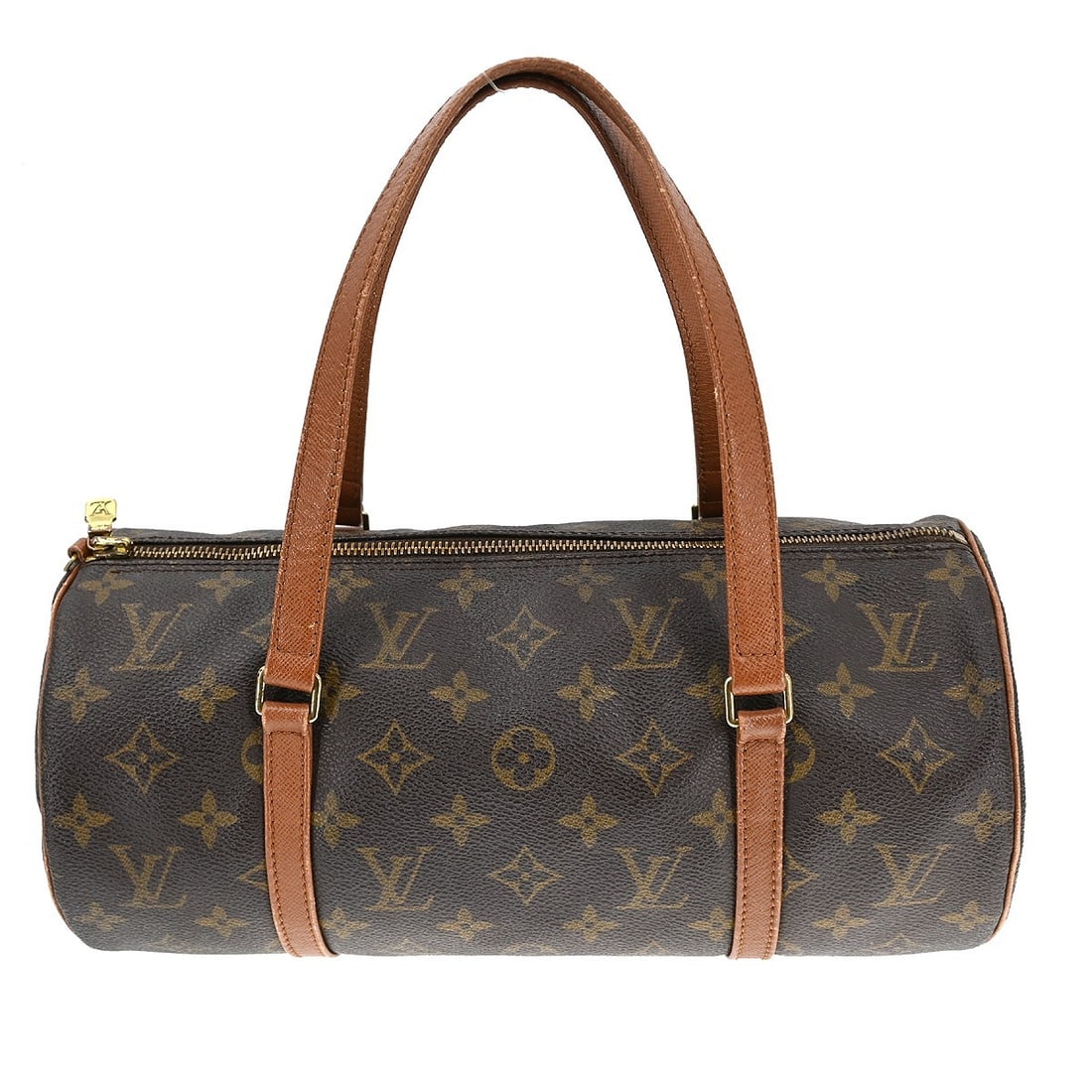 Louis Vuitton Papillon 30 Monogram Canvas Zip Handbag: Louis Vuitton Papillon 30 Monogram Canvas Zip Handbag This Louis Vuitton Papillon 30 handbag features the iconic monogram canvas exterior with brown leather double handles and a zip closure. Designed 