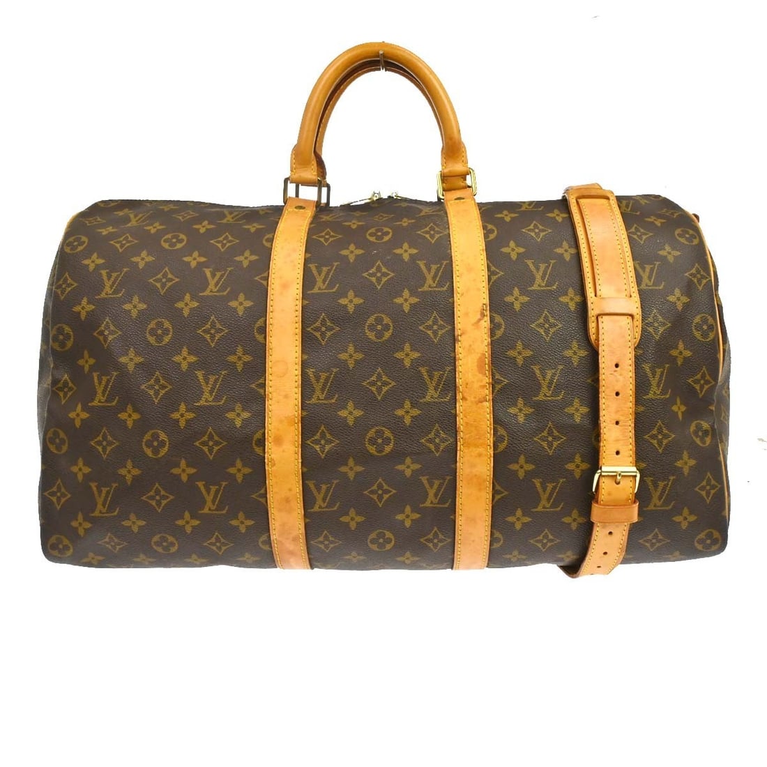 Louis Vuitton Keepall Bandouliere Monogram Canvas Travel Bag 50cm: Louis Vuitton Keepall Bandouliere Monogram Canvas Travel Bag 50cm This Louis Vuitton Keepall Bandouliere Bag features the iconic Monogram canvas in brown. Designed for unisex use, this vintage bag sho