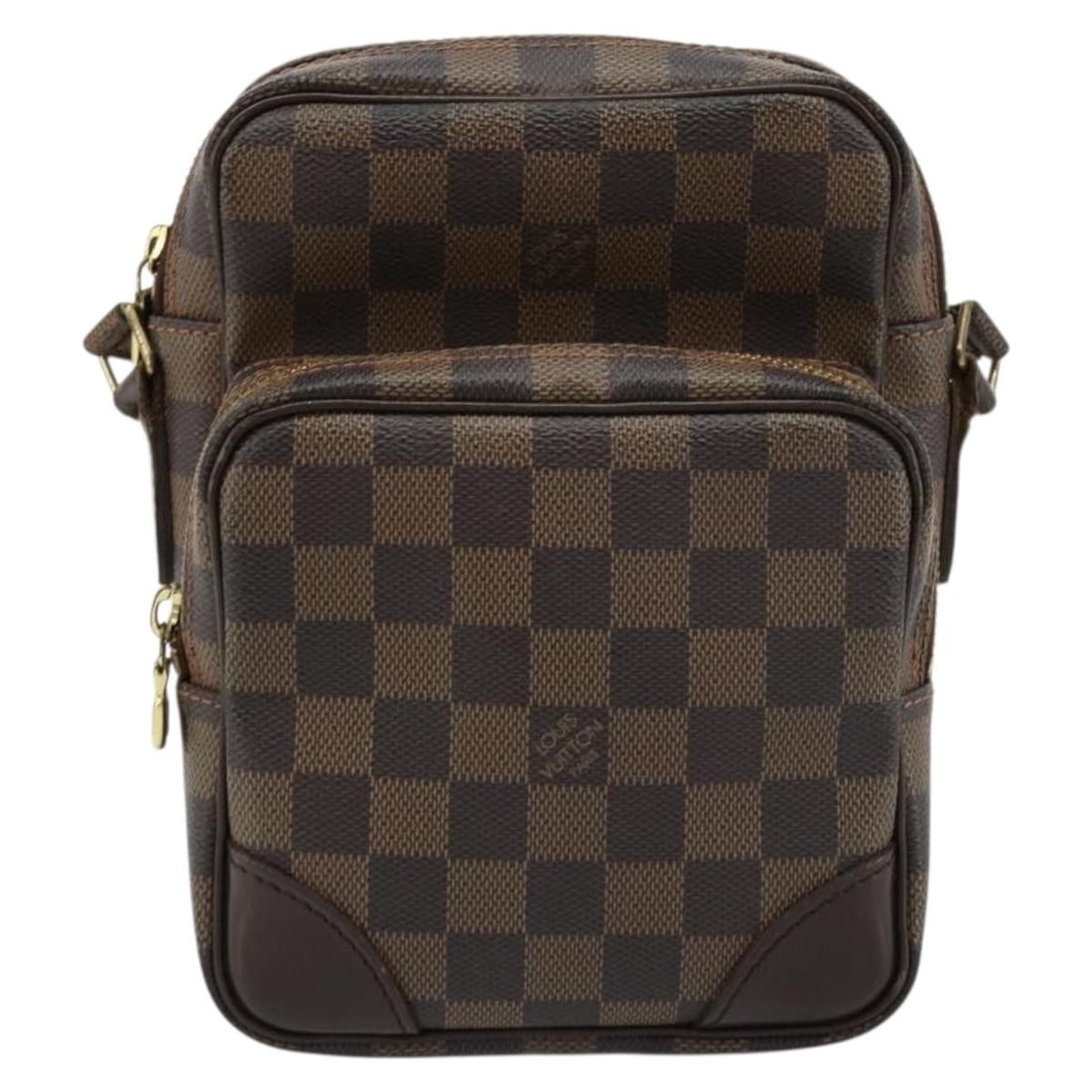 Louis Vuitton Damier Amazone Canvas Crossbody Bag: Louis Vuitton Damier Amazone Canvas Crossbody Bag This Louis Vuitton Amazone Bag features the signature Damier canvas in a versatile brown color. Designed for unisex use, it offers a compact and pract