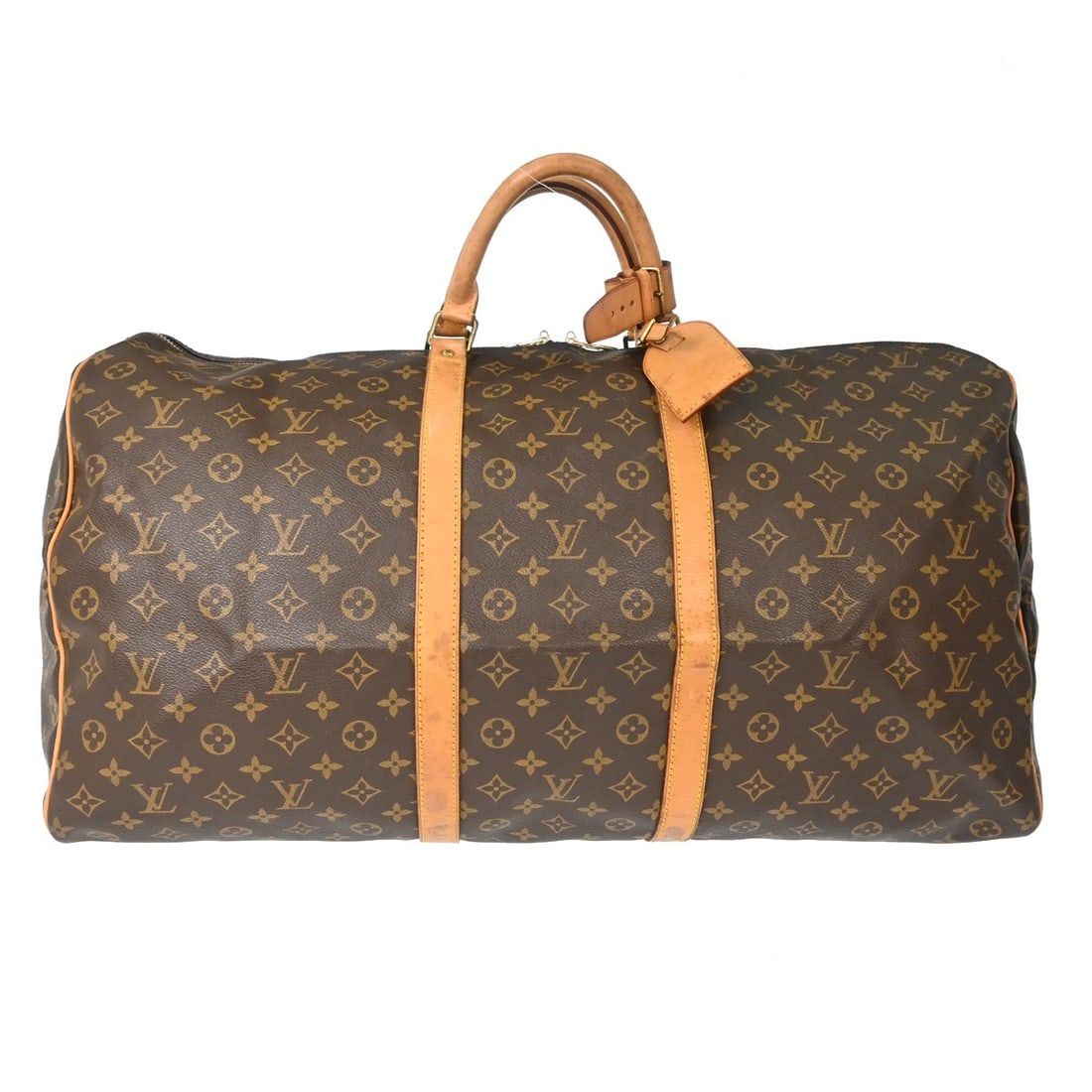 Louis Vuitton Keepall Monogram Canvas Travel Bag 60cm x 31cm x 25.5cm: Louis Vuitton Keepall Monogram Canvas Travel Bag 60cm x 31cm x 25.5cm This Louis Vuitton Keepall Bag features the iconic monogram canvas in brown, designed for unisex use. Made in France, the bag show