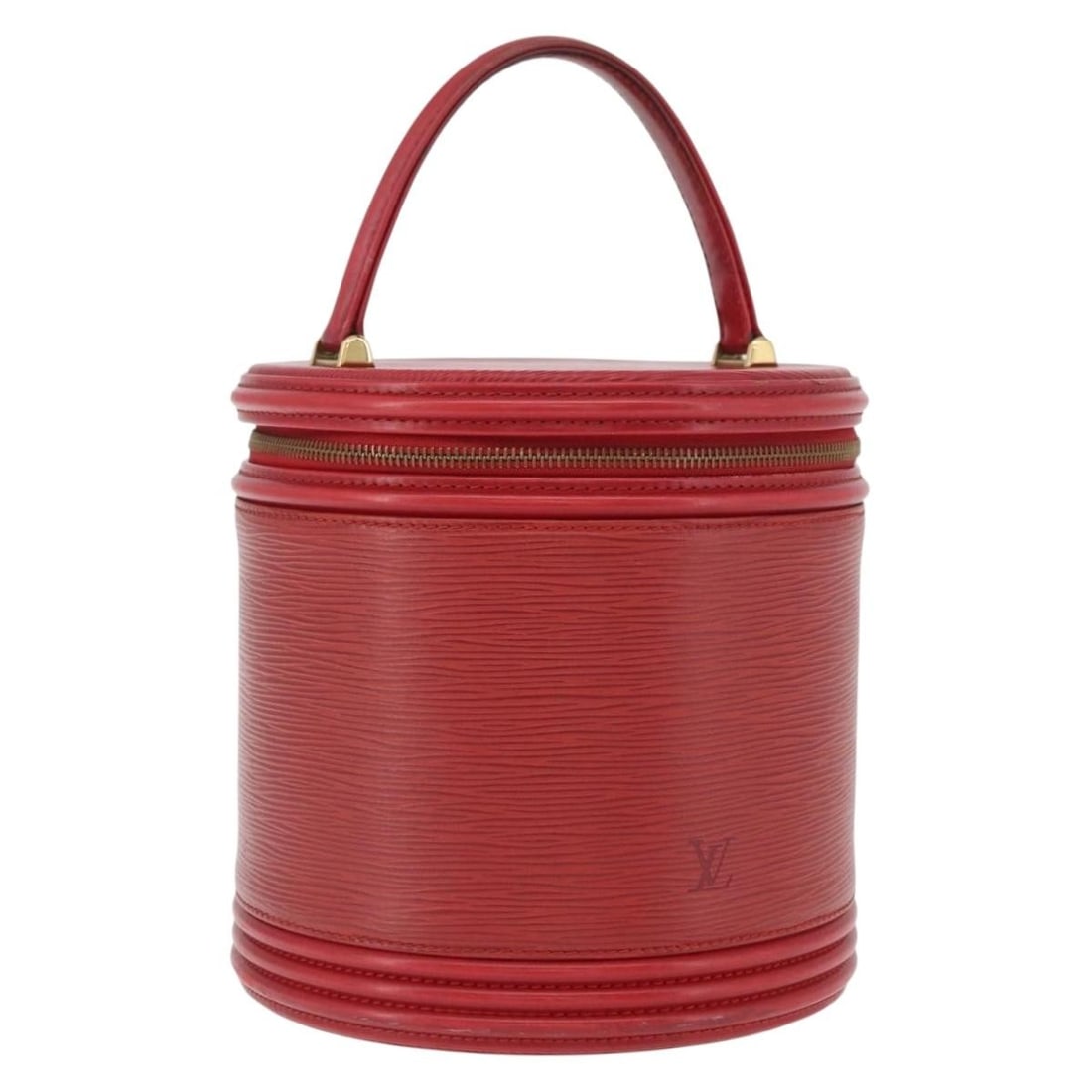 Red Epi Leather Cannes Handbag by Louis Vuitton M48037: Red Epi Leather Cannes Handbag by Louis Vuitton M48037 This Louis Vuitton Cannes handbag features Epi leather in a striking red color. Designed for women, it showcases the iconic cylindrical silhouett