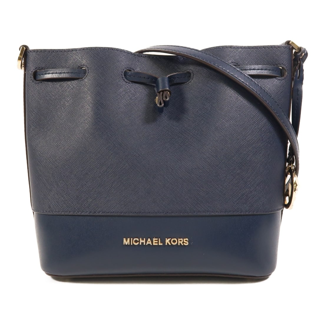 Blue Calfskin Michael Kors Shoulder Bag with Gold Hardware: Blue Calfskin Michael Kors Shoulder Bag with Gold Hardware This Michael Kors shoulder bag is crafted from blue calfskin leather, offering a stylish and durable accessory. The bag features a gold-tone 