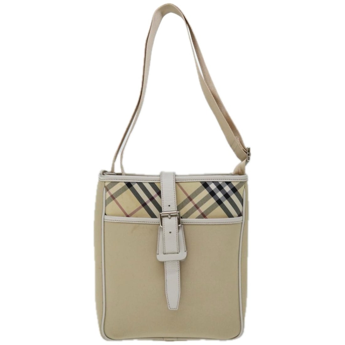 Burberry Nova Check Beige Canvas Shoulder Bag 24cm x 27cm x 7cm: Burberry Nova Check Beige Canvas Shoulder Bag 24cm x 27cm x 7cm This Burberry Nova check shoulder bag features the signature beige canvas with the classic check pattern. Designed for women, it offers 