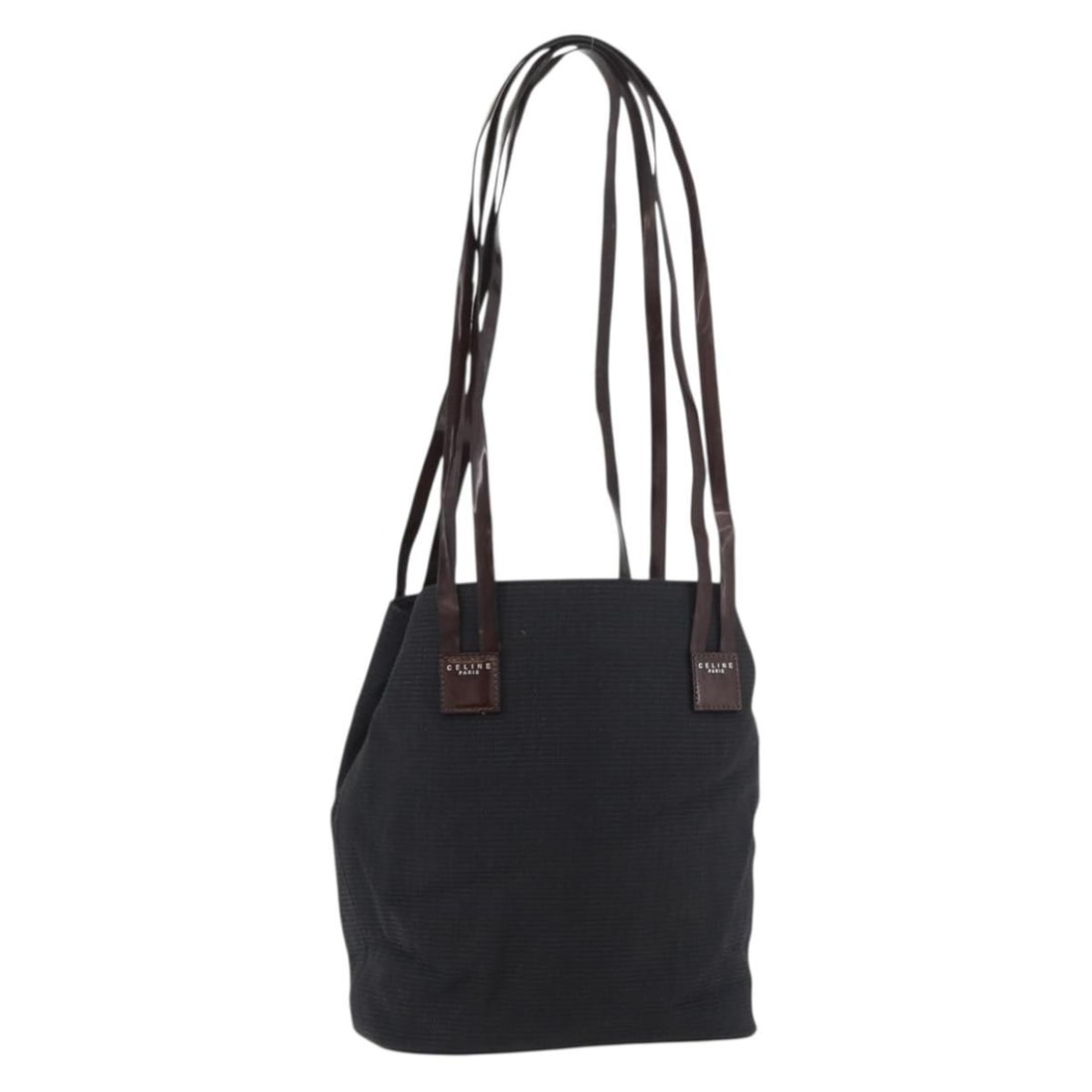 CELINE black canvas tote bag Italy 23cm x 27cm x 14cm: CELINE black canvas tote bag Italy 23cm x 27cm x 14cm This CELINE tote bag is crafted from black canvas and designed for women. The bag features a spacious interior and practical dimensions, making it