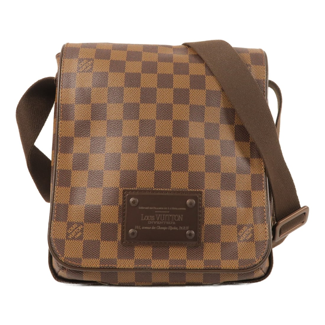 Louis Vuitton Damier Brooklyn PM Brown Canvas Shoulder Messenger Bag: Louis Vuitton Damier Brooklyn PM Brown Canvas Shoulder Messenger Bag This Louis Vuitton Brooklyn PM shoulder messenger bag features the iconic Damier brown PVC coated canvas exterior. Designed for uni