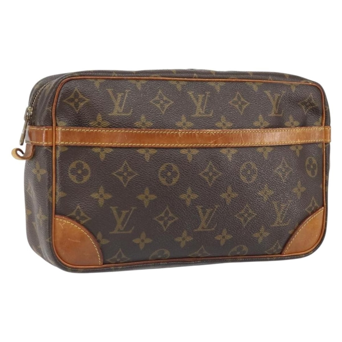 Monogram Canvas Compiegne 28 Clutch by Louis Vuitton M51845 France: Monogram Canvas Compiegne 28 Clutch by Louis Vuitton M51845 France This Louis Vuitton Compiegne 28 clutch bag features the iconic Monogram Canvas exterior. The bag is designed in a classic clutch styl