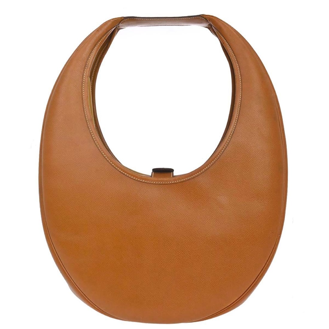 Hermes Folies Hobo Leather Bag Gold Courchevel S: Hermes Folies Hobo Leather Bag Gold Courchevel S This Hermes Folies Hobo bag features a gold Courchevel leather exterior with gold-tone hardware and a snap closure. Designed in a large size, it is fin