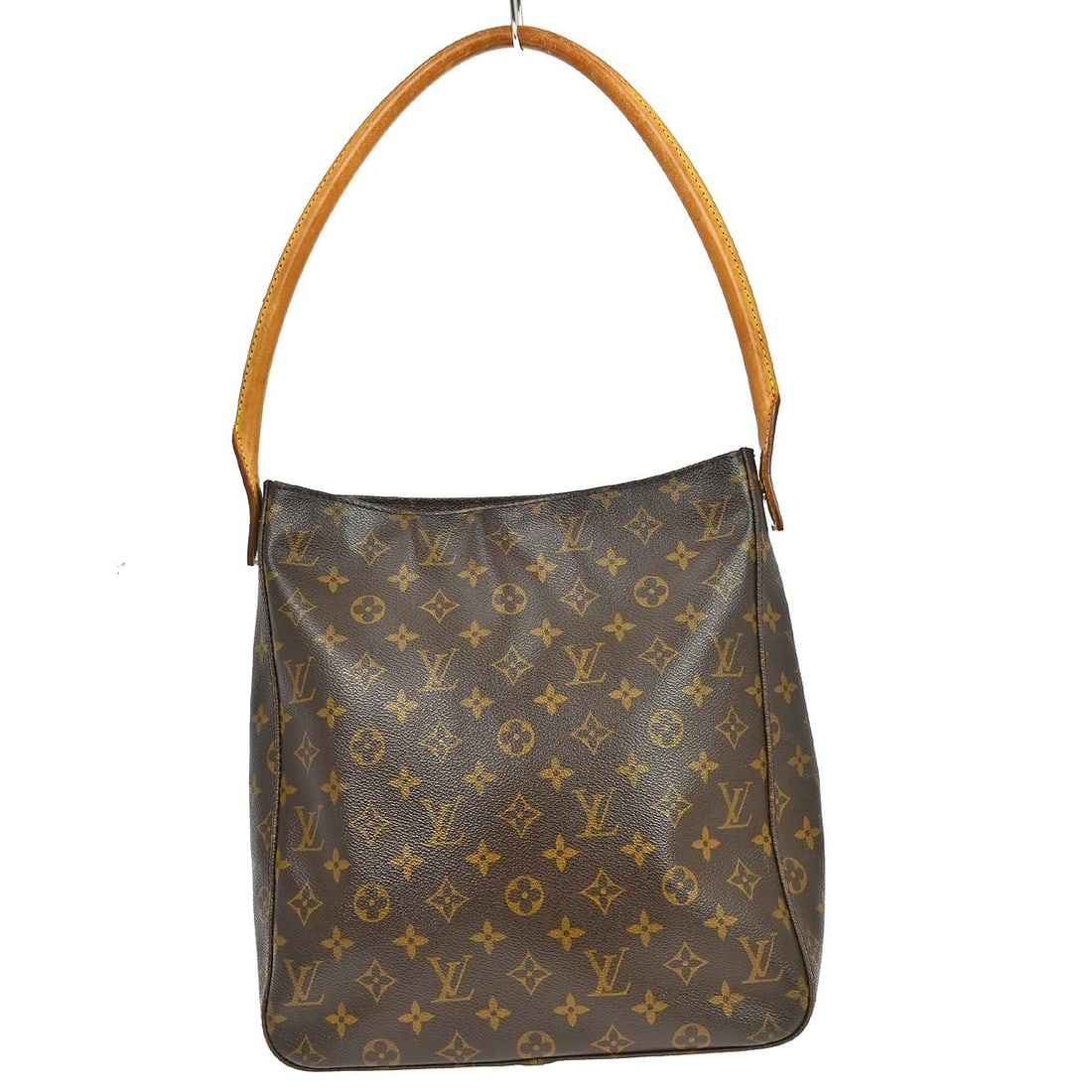 Louis Vuitton Monogram Looping GM brown leather shoulder bag: Louis Vuitton Monogram Looping GM brown leather shoulder bag This Louis Vuitton Looping GM shoulder bag features the classic monogram pattern on brown leather, complemented by beige leather handles an