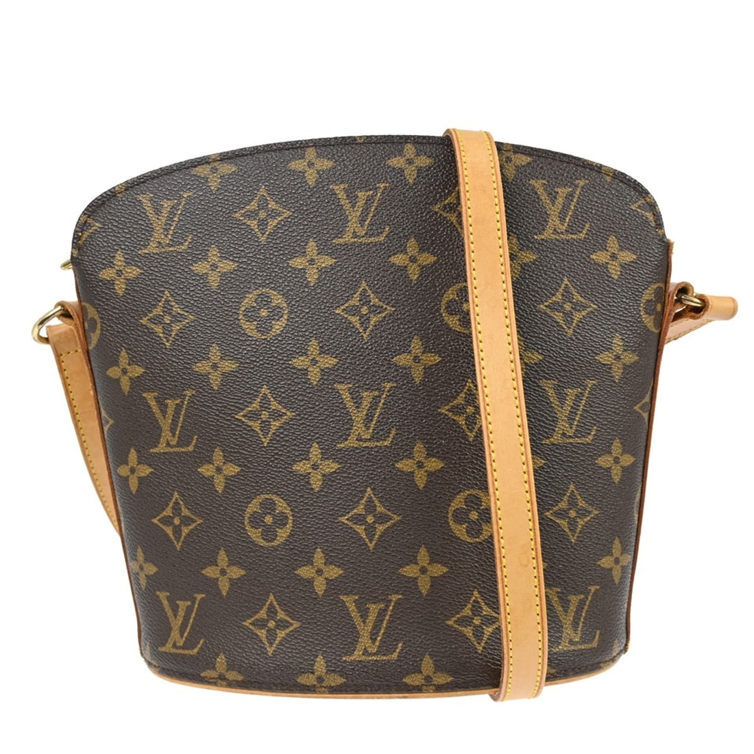 Louis Vuitton Drouot Monogram Canvas Crossbody Bag M51290: Louis Vuitton Drouot Monogram Canvas Crossbody Bag M51290 This Louis Vuitton Drouot shoulder bag features the signature monogram canvas leather exterior with beige crossbody strap and brown leather li