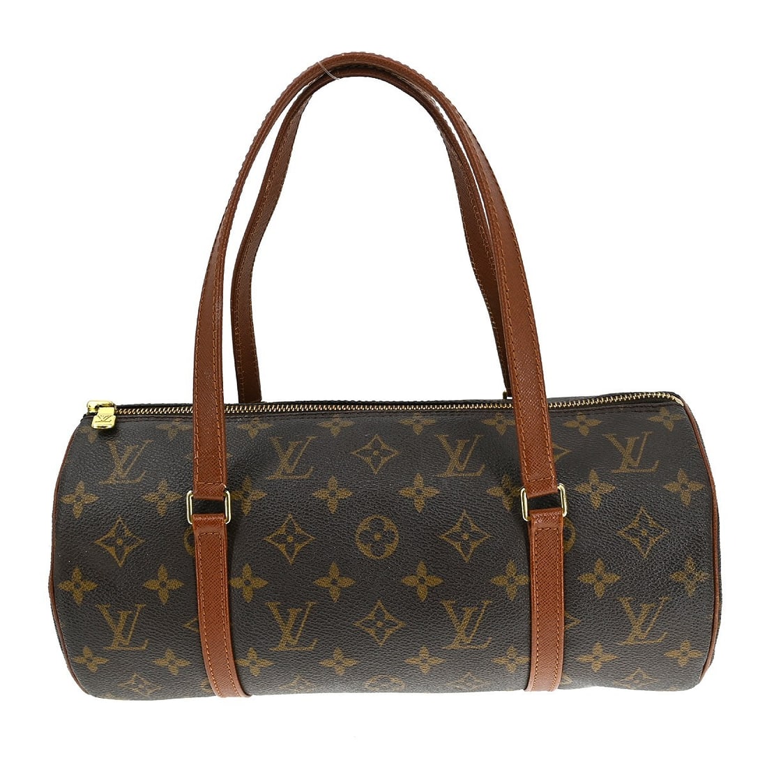 Louis Vuitton Monogram Papillon 30 Brown Canvas Handbag: Louis Vuitton Monogram Papillon 30 Brown Canvas Handbag This Louis Vuitton Papillon 30 handbag features the iconic monogram canvas with brown leather double handles and trim. Designed in a medium size