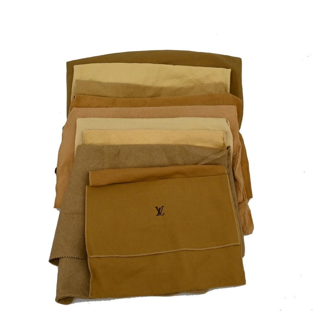 Set of 10 Louis Vuitton Brown Beige Cotton Dust Bags: Set of 10 Louis Vuitton Brown Beige Cotton Dust Bags This is a set of ten authentic Louis Vuitton dust bags in brown and beige, crafted from 100% cotton. Suitable for unisex use, these dust bags offer