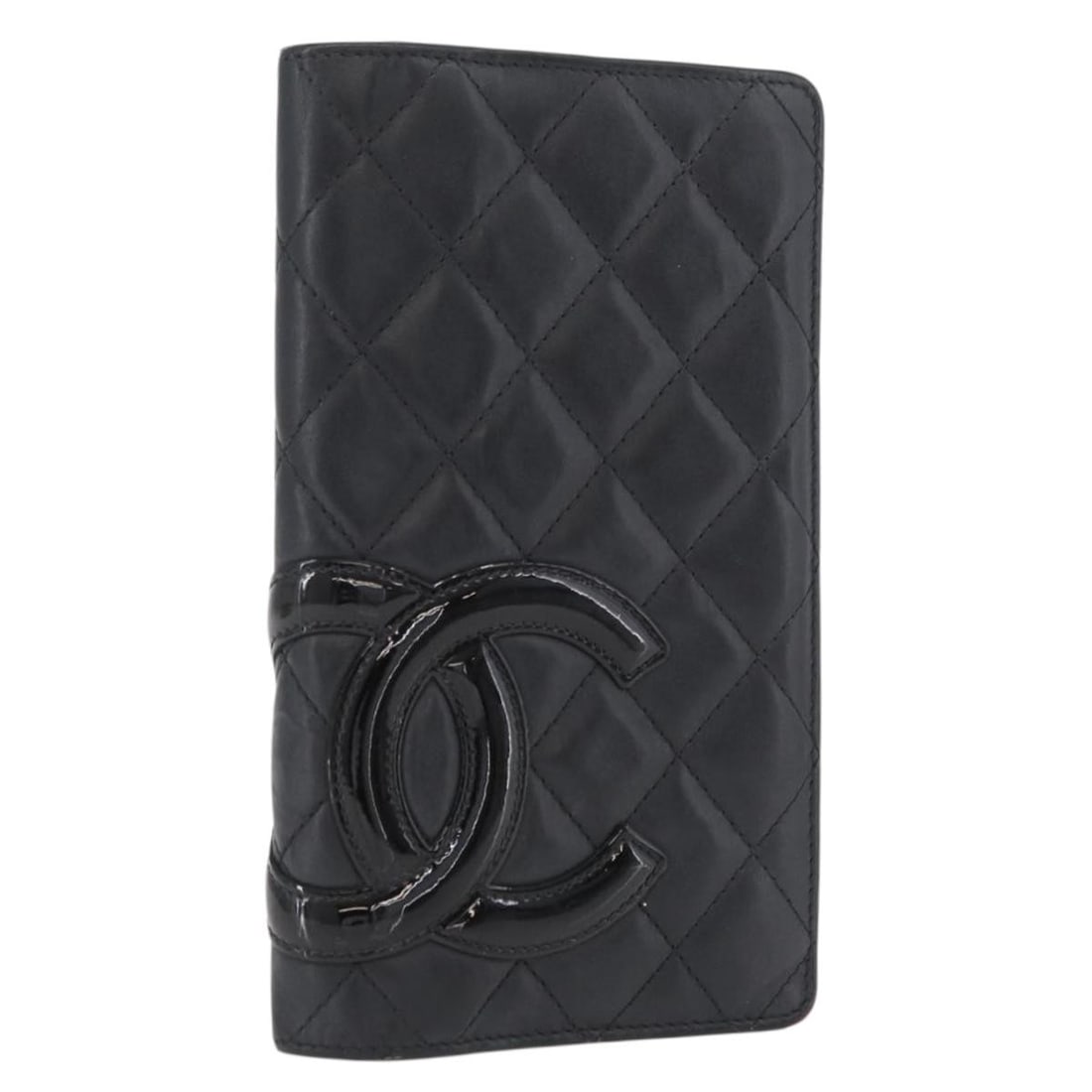 CHANEL Cambon Line Black Lamb Skin Long Wallet with Card: CHANEL Cambon Line Black Lamb Skin Long Wallet with Card This CHANEL Cambon Line long wallet is crafted from luxurious black lambskin leather and features the iconic CC logo. Designed for women, it of