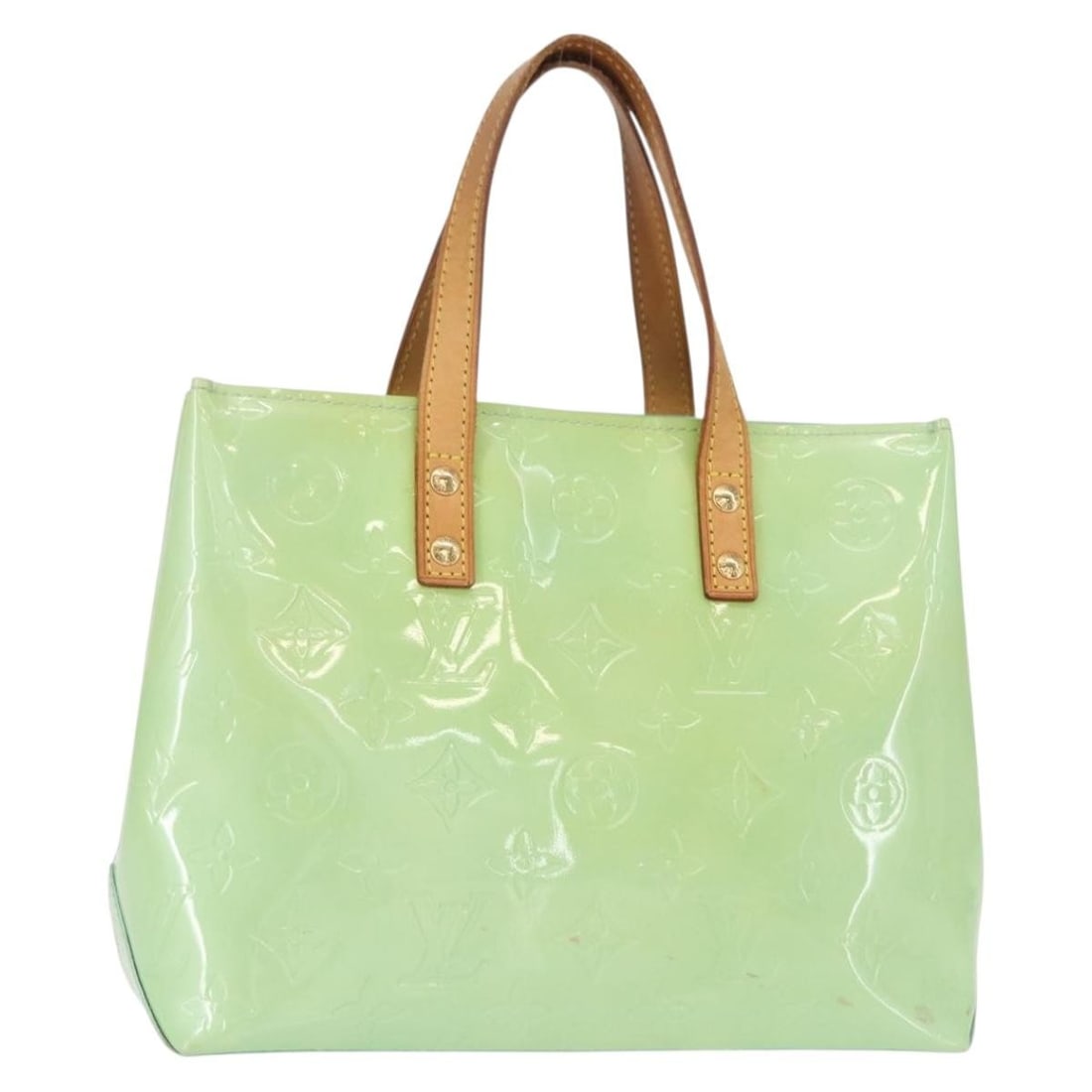 LOUIS VUITTON Monogram Vernis Reade PM Hand Bag Peppermint M91307: LOUIS VUITTON Monogram Vernis Reade PM Hand Bag Peppermint M91307 This authentic LOUIS VUITTON Monogram Vernis Reade PM Hand Bag in a refreshing Peppermint color is crafted from premium patent leather