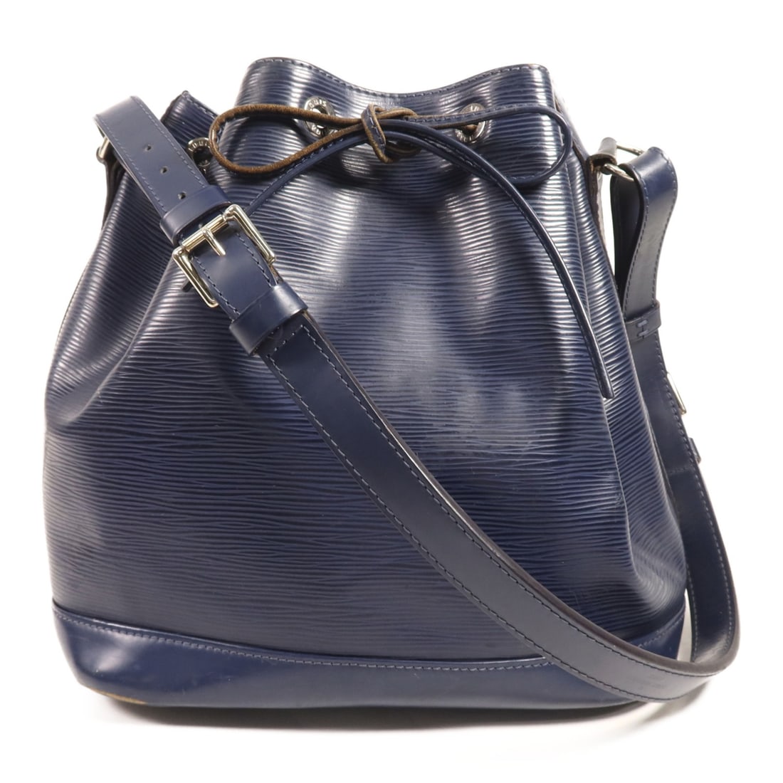 Louis Vuitton NeoNoe MM Navy Embossed Leather Shoulder Bag M44105: Louis Vuitton NeoNoe MM Navy Embossed Leather Shoulder Bag M44105 This Louis Vuitton NeoNoe MM shoulder bag is crafted from navy embossed leather and features silver-tone hardware. Designed for women,