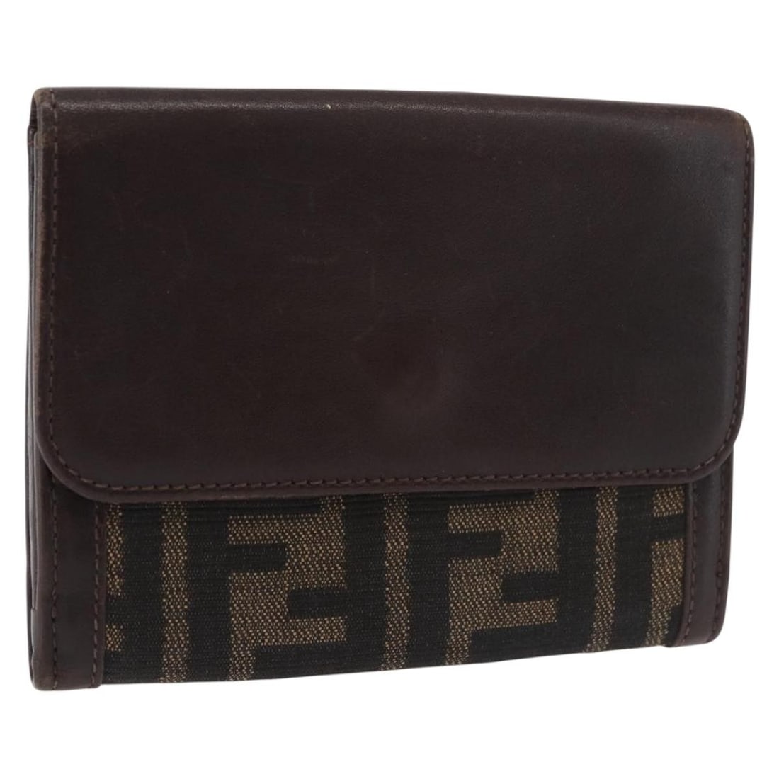 Fendi Zucca Canvas Black Brown Bifold Wallet: Fendi Zucca Canvas Black Brown Bifold Wallet This FENDI bifold wallet features the signature Zucca canvas in black and brown tones. Designed for women, it offers a compact and practical layout. The wa